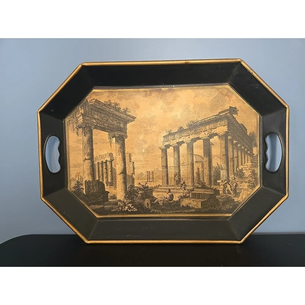 Pilgrim Art Tray Temple Of Minerva Suniade‎ Athens Vintage 18